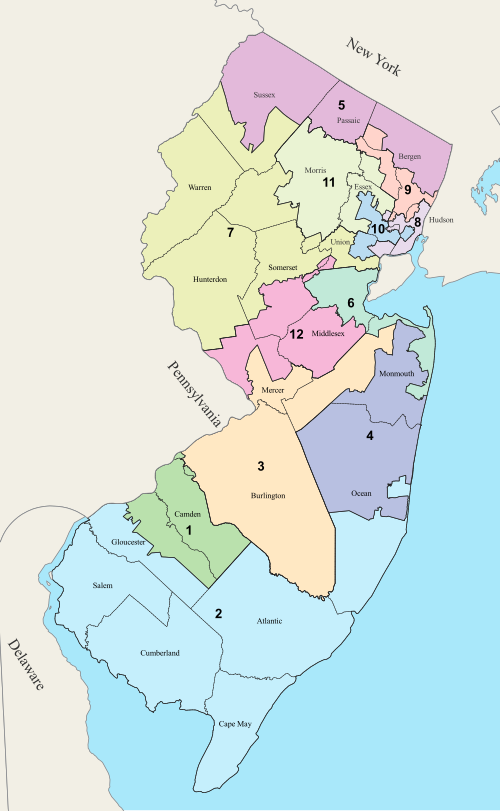 Map of New-Jersey US-Civil-Reps-Districts