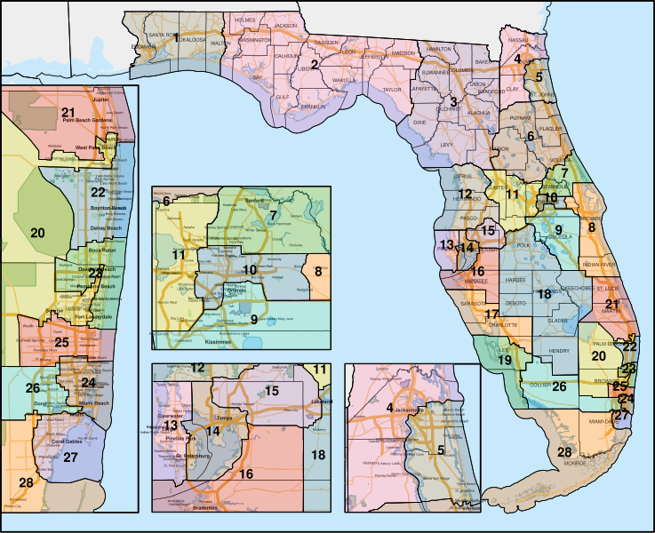 Map of Florida US-Civil-Reps-Districts