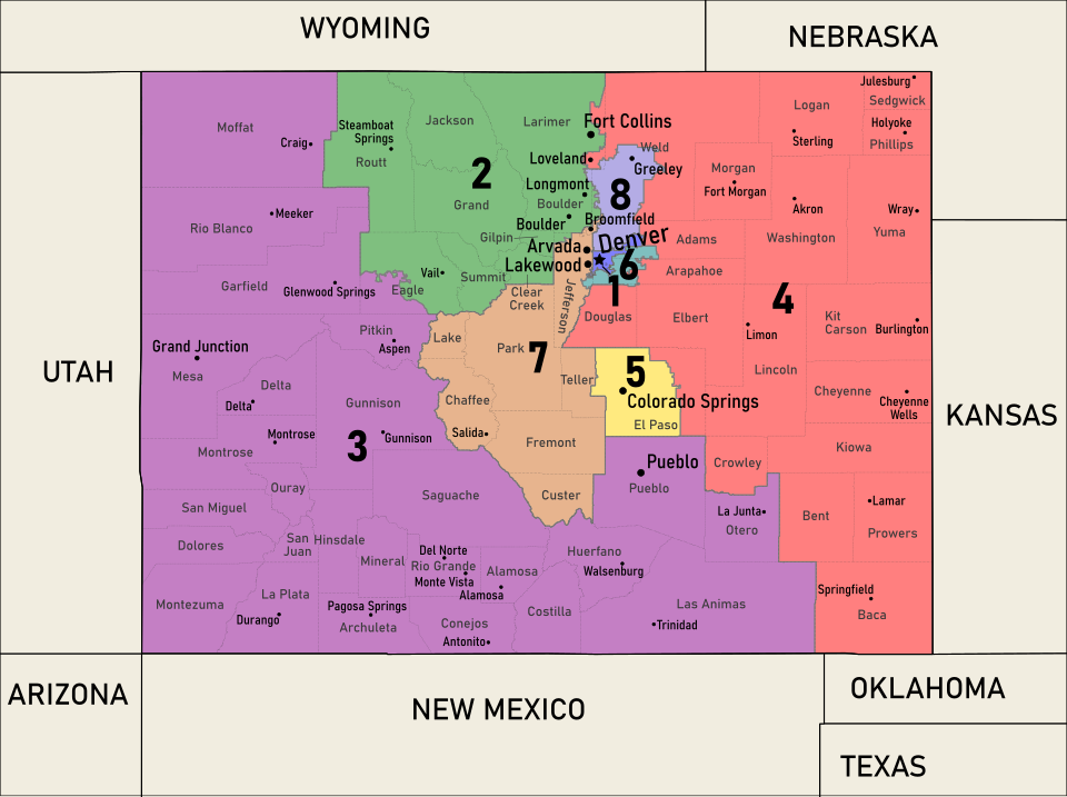 Map of Colorado US-Civil-Reps-Districts